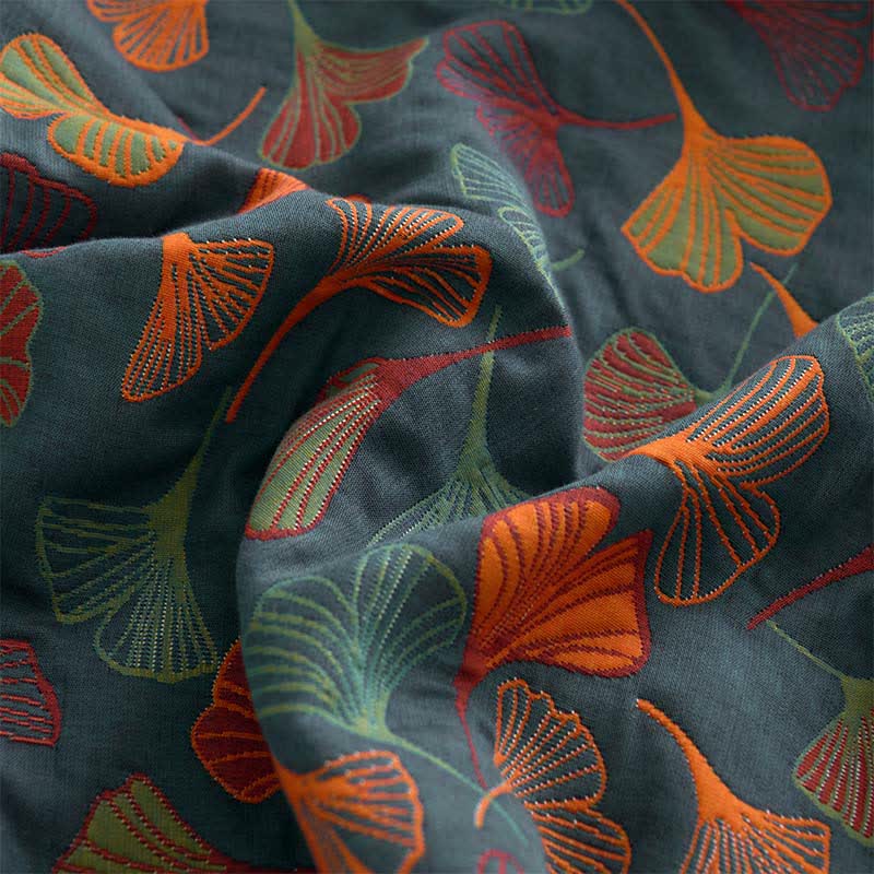 Drap housse en gaze de coton naturel « Ginkgo » - image 8