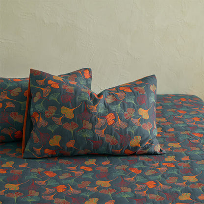 Drap housse en gaze de coton naturel « Ginkgo » - image 5