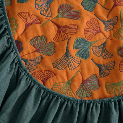 Drap housse en gaze de coton naturel « Ginkgo » - image 9