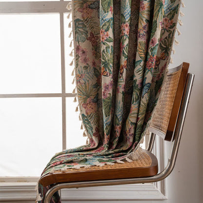 Rideau jacquard avec papillon monstera tropical - image 6
