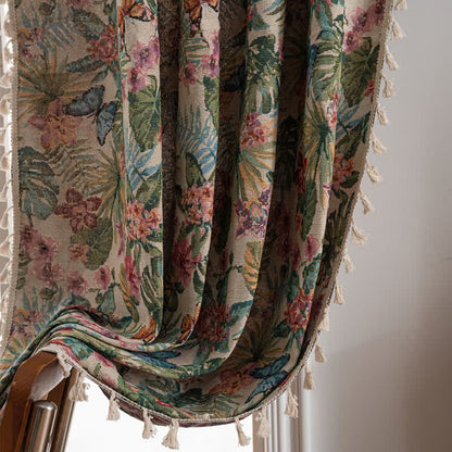 Rideau jacquard avec papillon monstera tropical - image 3