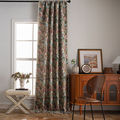 Rideau jacquard avec papillon monstera tropical - image 2