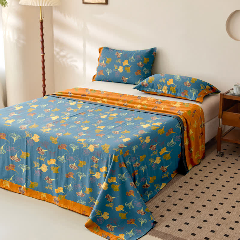 Couvre-lit jacquard en gaze de coton « Ginkgo Biloba » - image 2