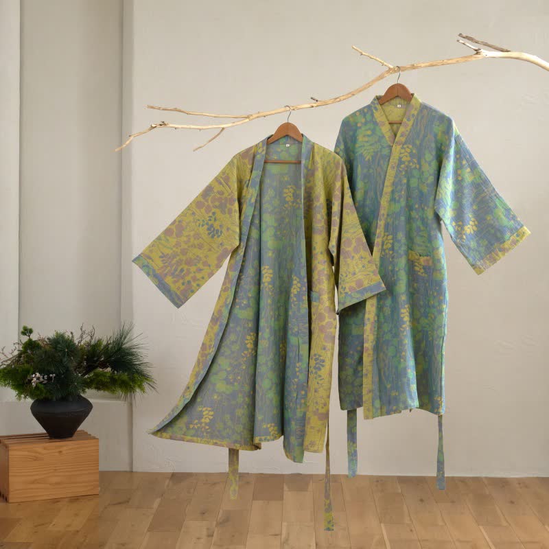 Lotus – Peignoir kimono en gaze de coton biologique - image 1