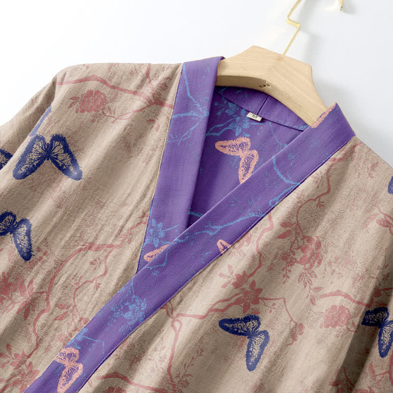 Peignoir kimono en gaze de coton à motif papillon - image 14