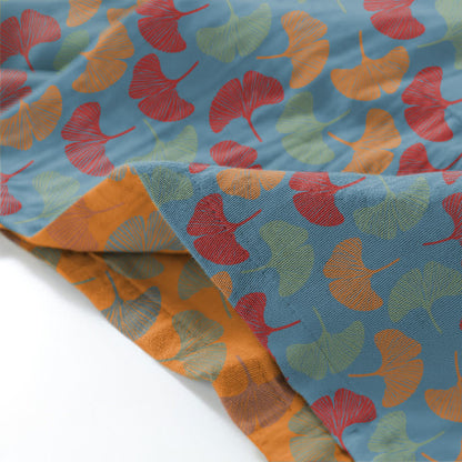 Ensemble de vêtements d'intérieur kimono en coton à motif de feuilles de ginkgo - image 7