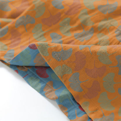 Ensemble de vêtements d'intérieur kimono en coton à motif de feuilles de ginkgo - image 13