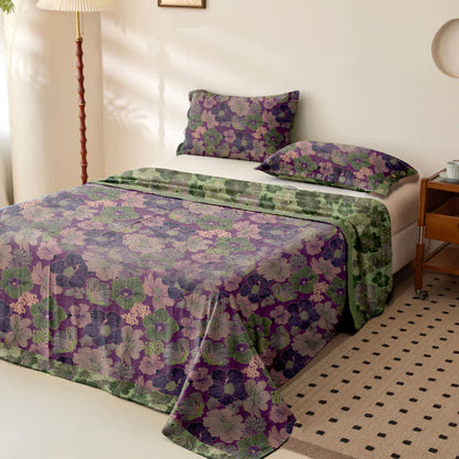Couvre-lit jacquard en gaze de coton à motif fleur de pêcher - image 2