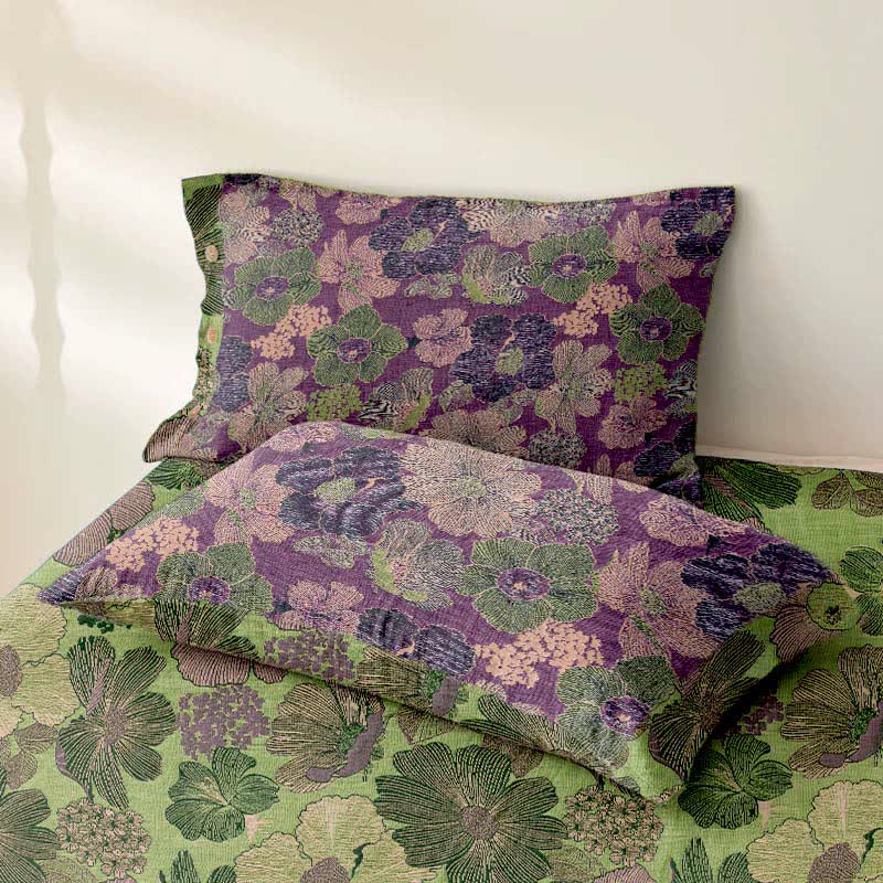 Couvre-lit jacquard en gaze de coton à motif fleur de pêcher - image 3