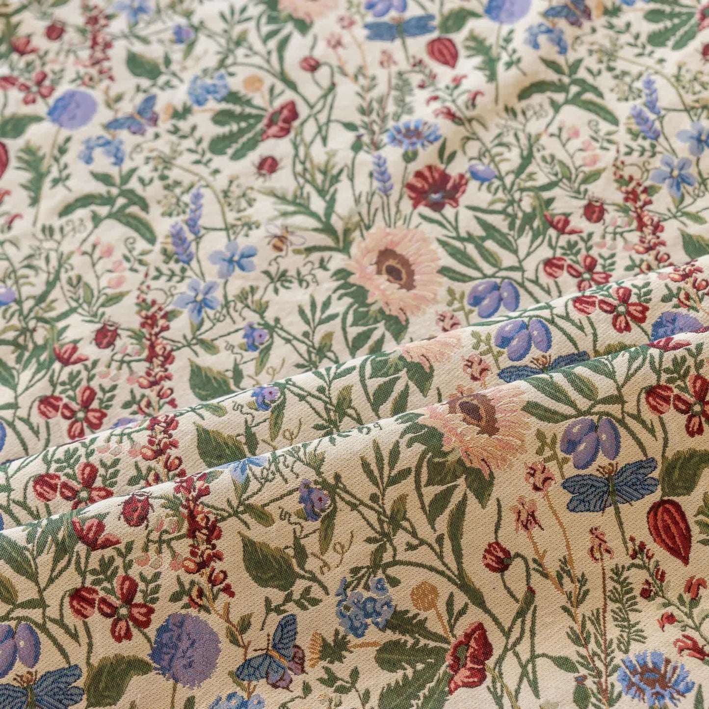Rideau pittoresque à pompons et motif floral effet dahlia - image 9