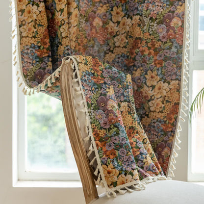 Rideau à pompons luxueux avec fleurs épanouies - image 5