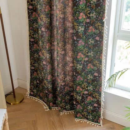 Rideau à pompons à motif floral rétro - image 6