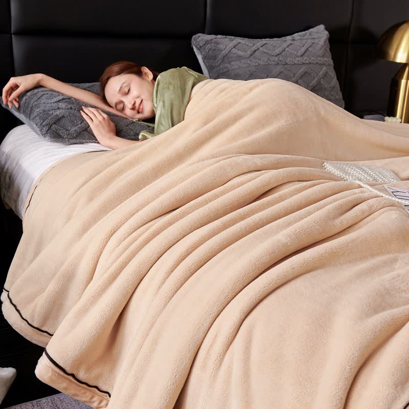 Couverture unie au style minimaliste - Kaki - 200cm x 230cm - image 5
