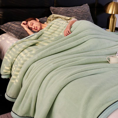 Couverture unie au style minimaliste - Vert clair - 200cm x 230cm - image 1