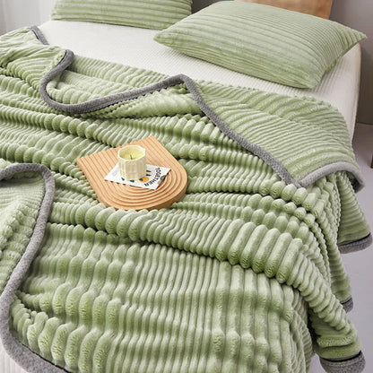 Couverture en peluche à rayures unies - image 12