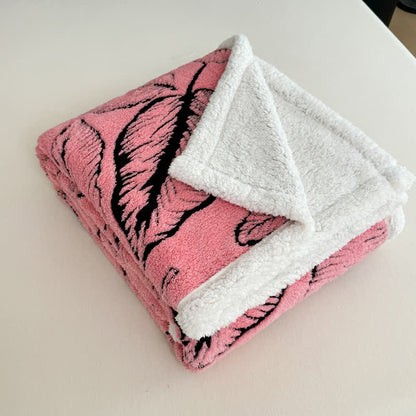Couverture en peluche jacquard avec de grandes feuilles - image 10