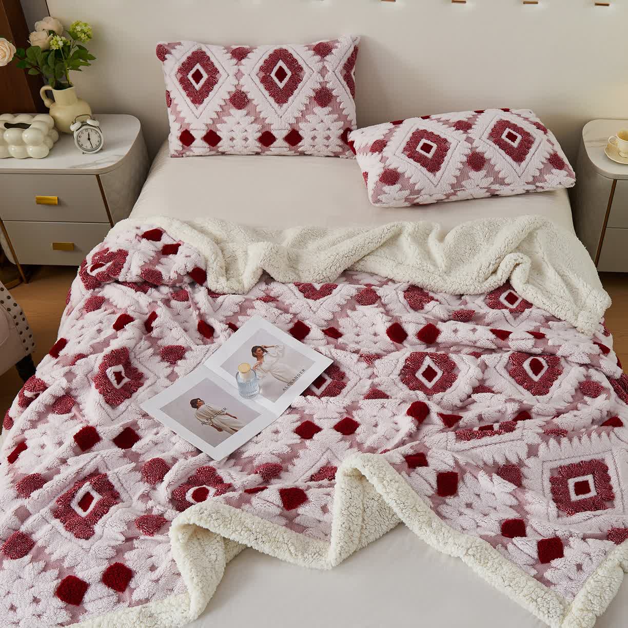 Couverture en jacquard sherpa bohème - image 11