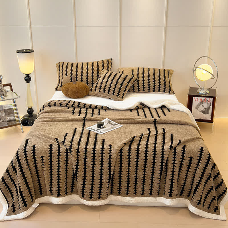 Couverture jacquard à motif géométrique - Café - 200cm x 230cm - image 18