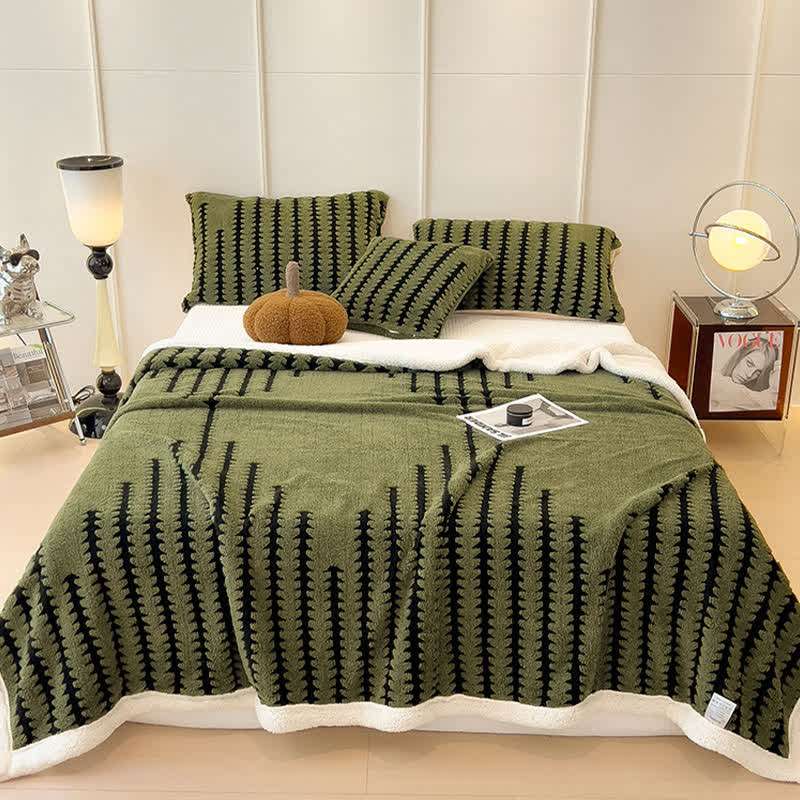 Couverture jacquard à motif géométrique - Vert - 200cm x 230cm - image 16