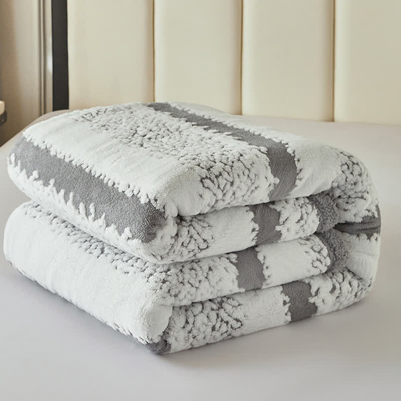 Couverture Sherpa double épaisseur à motif rayé - image 10