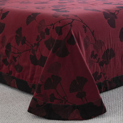 Ensemble de literie en gaze de coton avec boutons et feuilles de ginkgo (4 pièces) - image 28