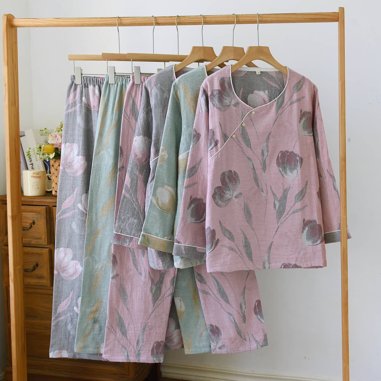 Ensemble de vêtements d'intérieur Tulip en gaze de coton jacquard - image 1