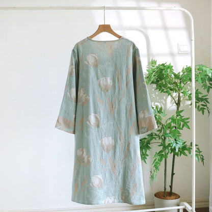 Chemise de nuit tulipe en jacquard de gaze de coton naturel - image 8