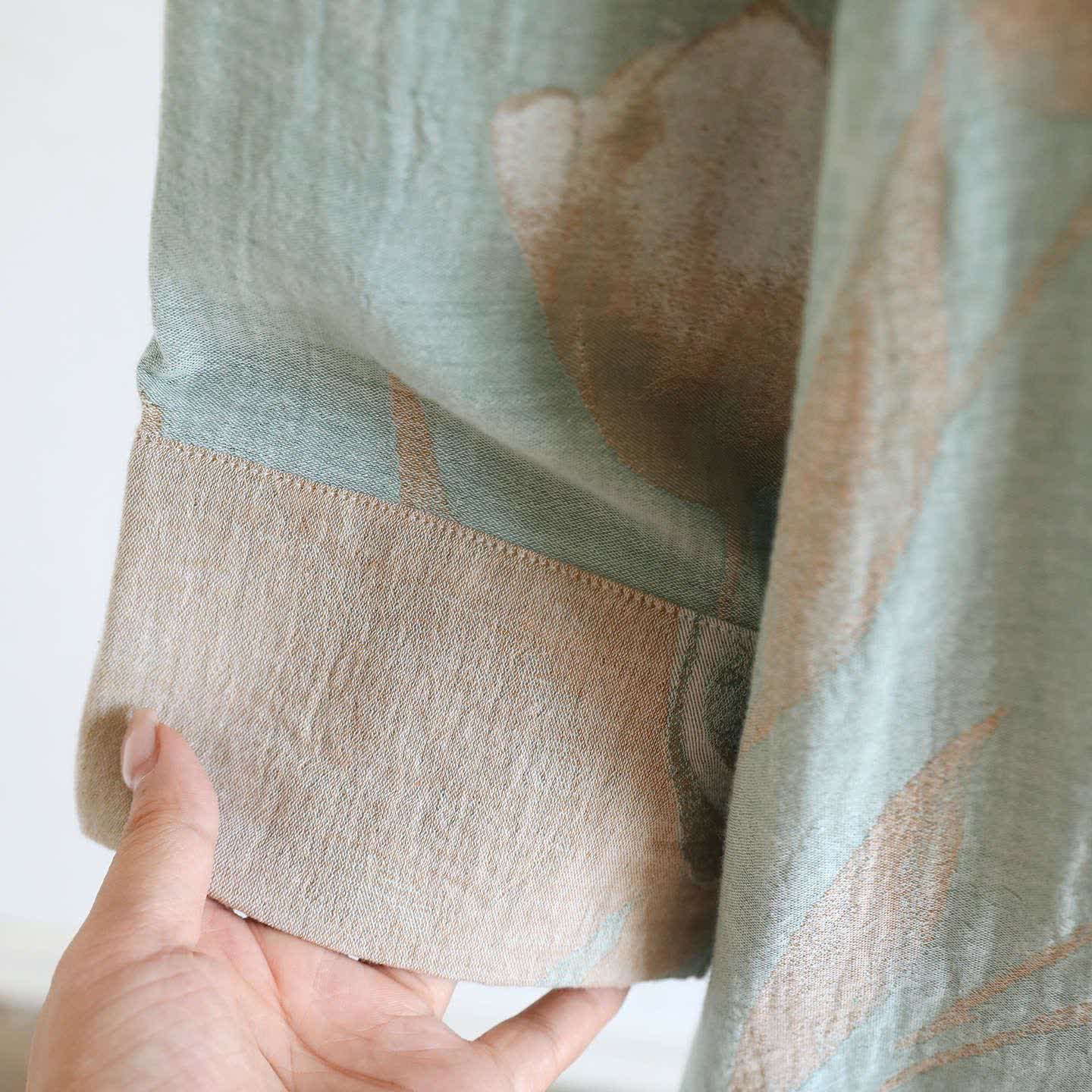 Chemise de nuit tulipe en jacquard de gaze de coton naturel - image 12
