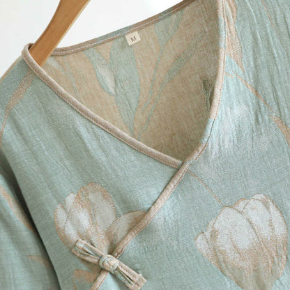 Chemise de nuit tulipe en jacquard de gaze de coton naturel - image 10