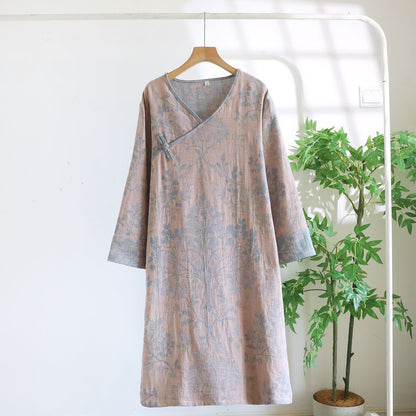 Élégante chemise de nuit en coton biologique à motif floral - Rose - XL - image 13