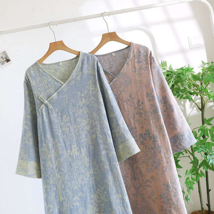 Élégante chemise de nuit en coton biologique à motif floral - image 3