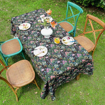 Nappe à bord festonné et branche florale de style rétro - image 5