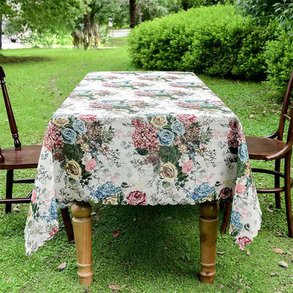 Nappe colorée avec motif de roses et bord ondulé - image 2