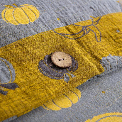 Parure de lit en gaze de coton à motif boutons citrouille (4 pièces) - image 9