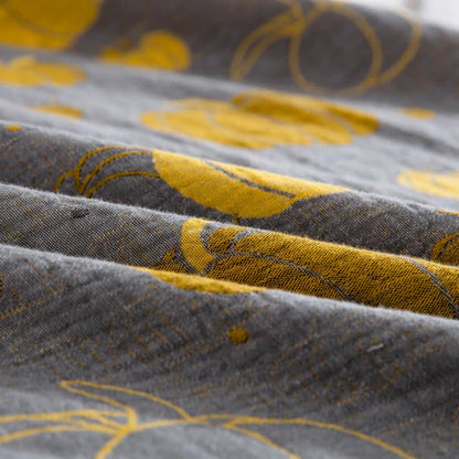 Parure de lit en gaze de coton à motif boutons citrouille (4 pièces) - image 8
