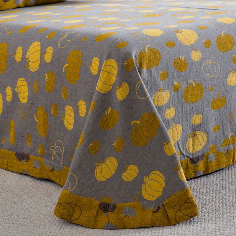 Parure de lit en gaze de coton à motif boutons citrouille (4 pièces) - image 6