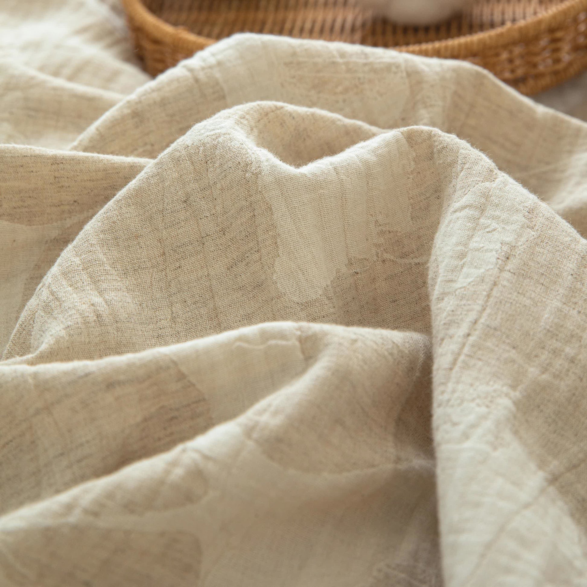 Parure de lit en coton et lin jacquard Ginkgo - image 6