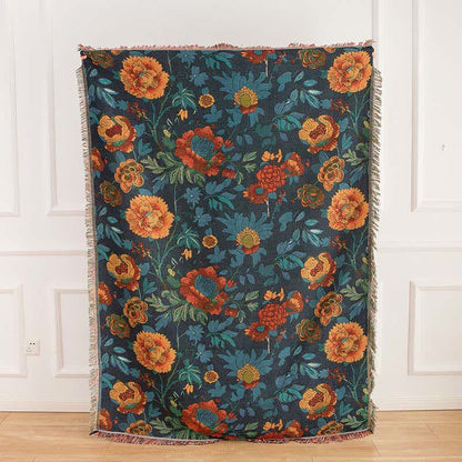 Couverture de canapé à motif floral rétro en jaune - image 6