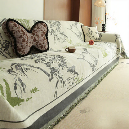 Jeté de canapé en chenille avec motif montagne - image 4