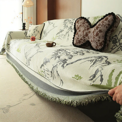 Jeté de canapé en chenille avec motif montagne - image 3