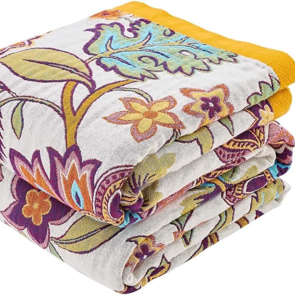 Couette en gaze de coton mousseline à motif floral rétro - image 5