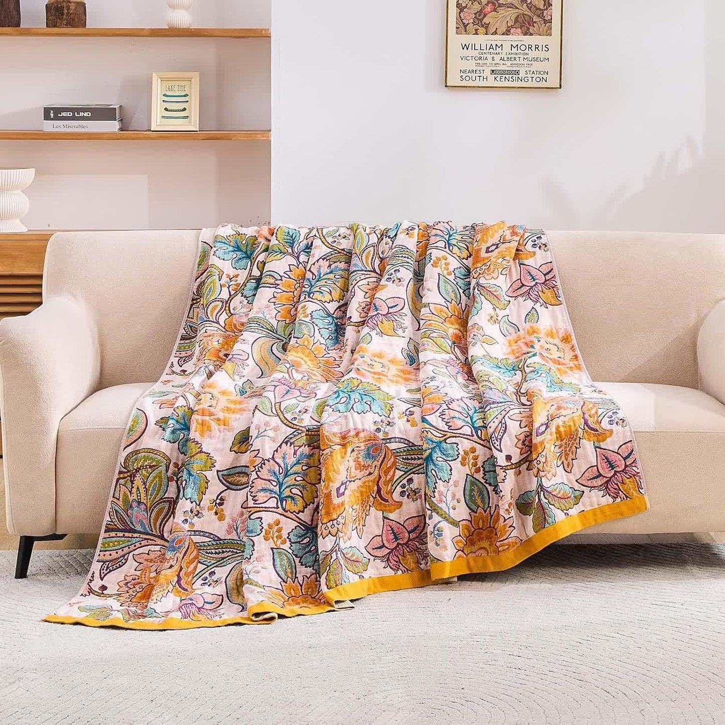 Couette en gaze de coton mousseline avec fleurs de vigne - image 4