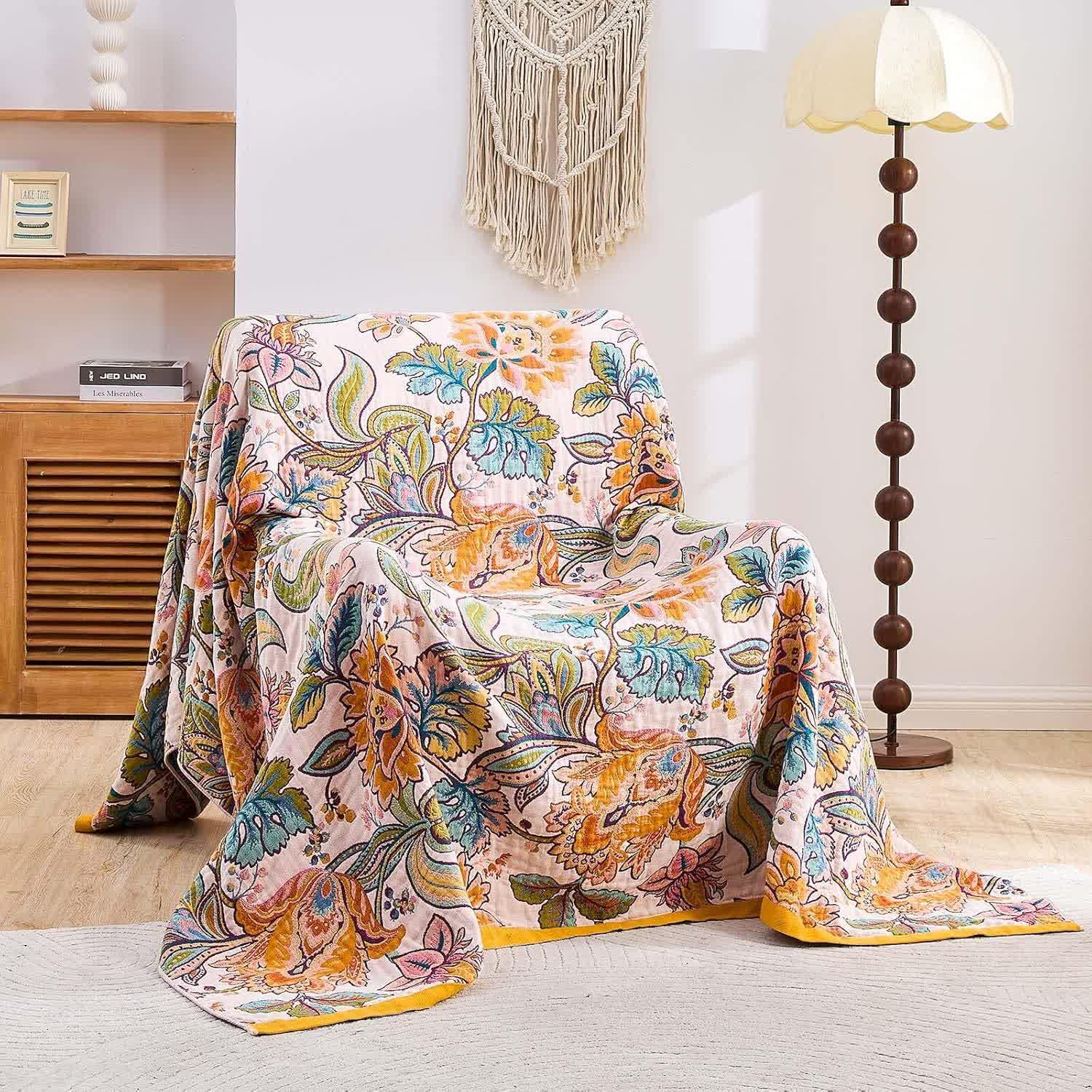 Couette en gaze de coton mousseline avec fleurs de vigne - image 3