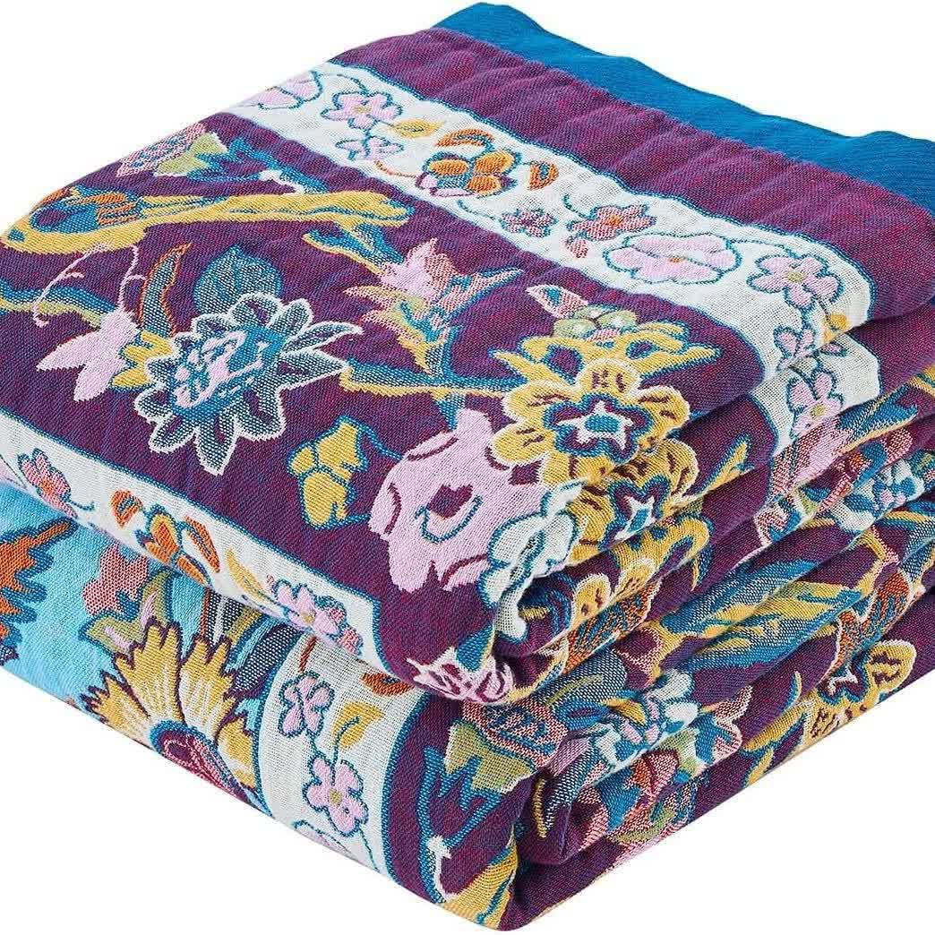 Couette en gaze de coton mousseline avec cadre floral - image 5