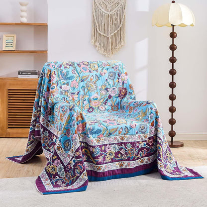 Couette en gaze de coton mousseline avec cadre floral - image 3