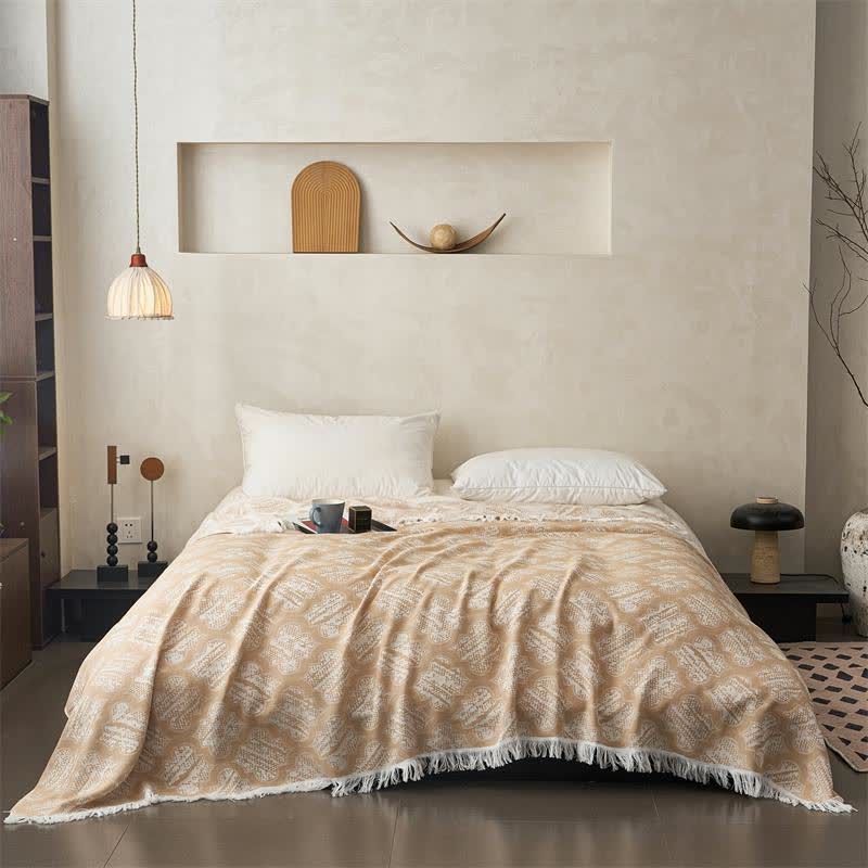 Couette réversible en coton avec pompons à motif rétro - image 5