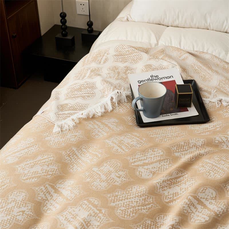 Couette réversible en coton avec pompons à motif rétro - image 8