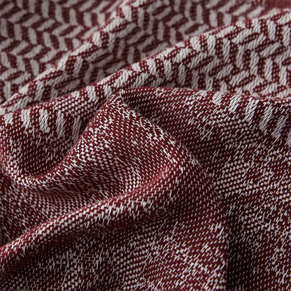 Couette moderne réversible en coton jacquard avec pompons - image 4