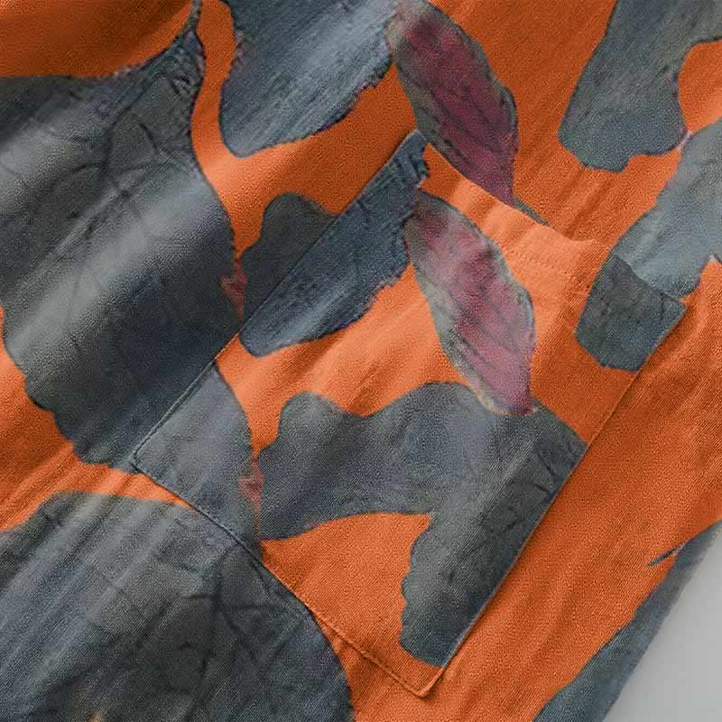 Robe kimono en gaze de coton à motif de feuilles botaniques - image 12