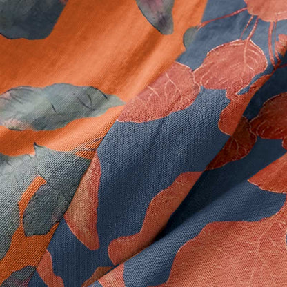 Robe kimono en gaze de coton à motif de feuilles botaniques - image 11